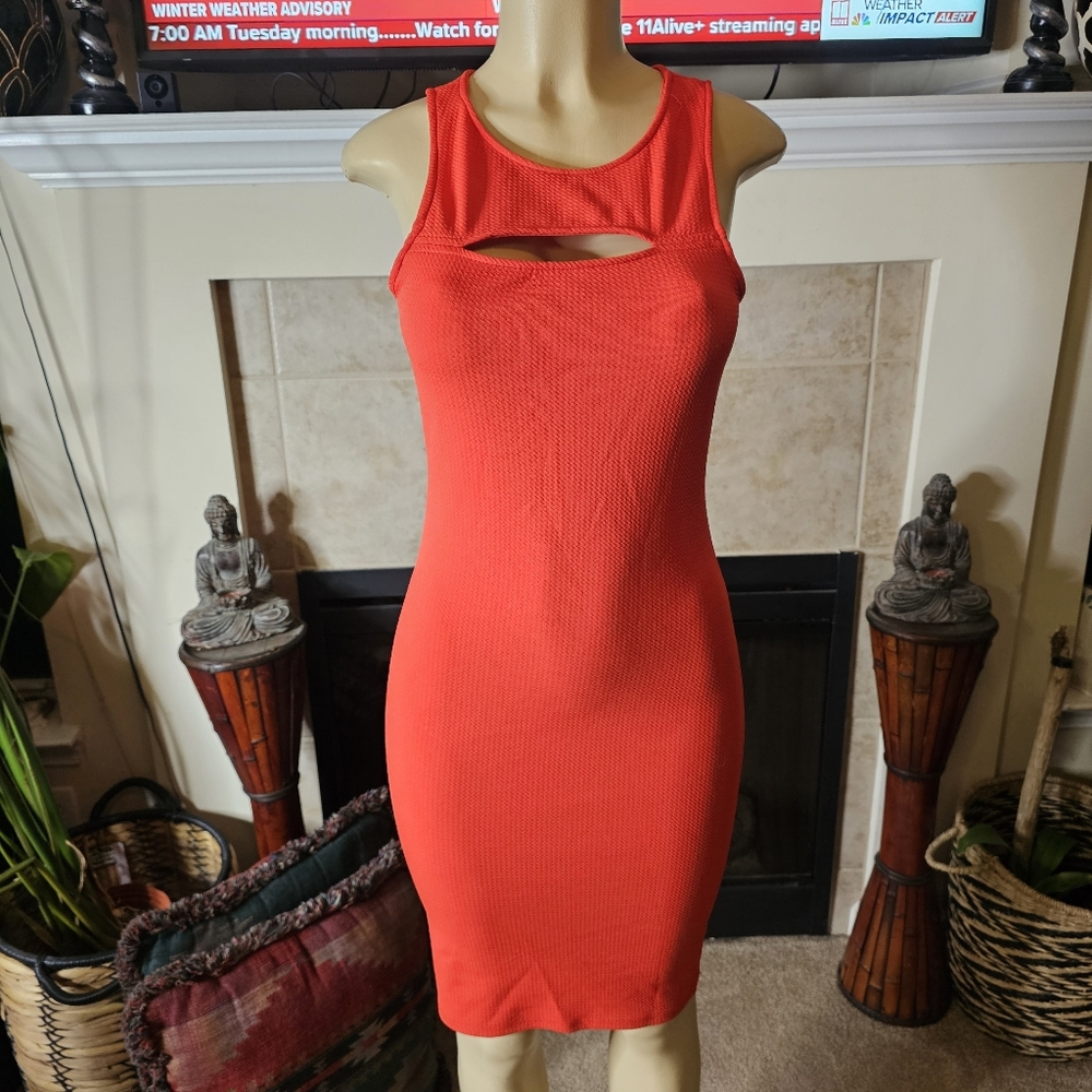 NWT. Absolutely Vibrant Red Cutout Dress. Size Medium.